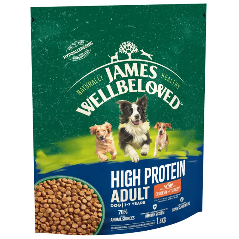 James Wellbeloved JW Dog Adult HProtein Chick Turk 1.4kg
