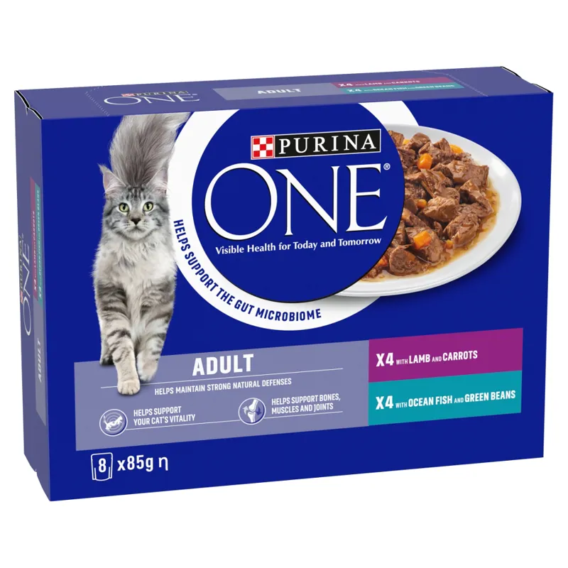 Purina One Adult Fsh/Lmb Pch 5x8x85g