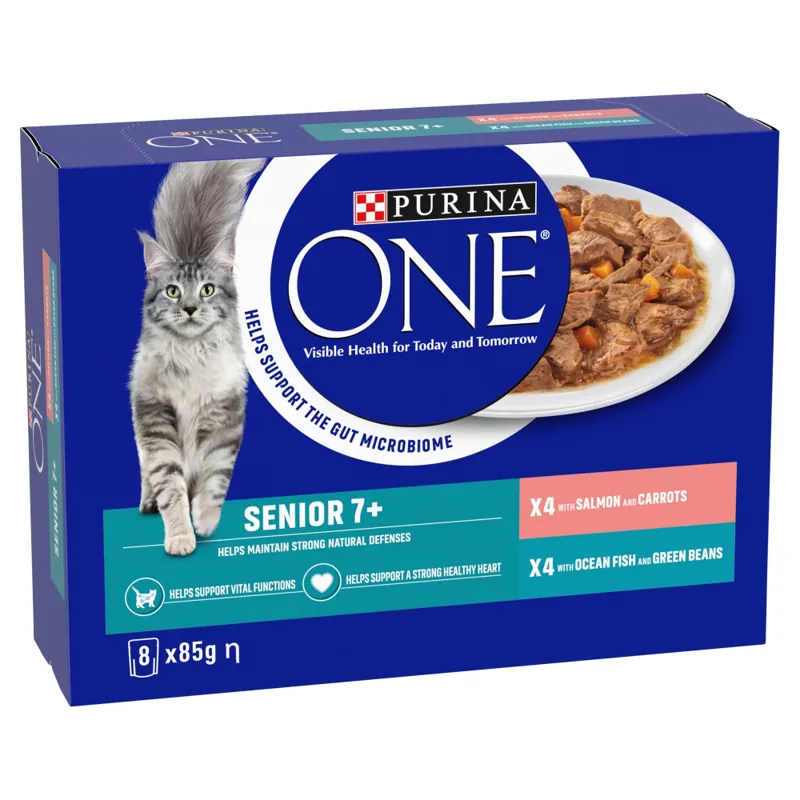 Purina One Senior Sal/OF Pch 5x8x85g