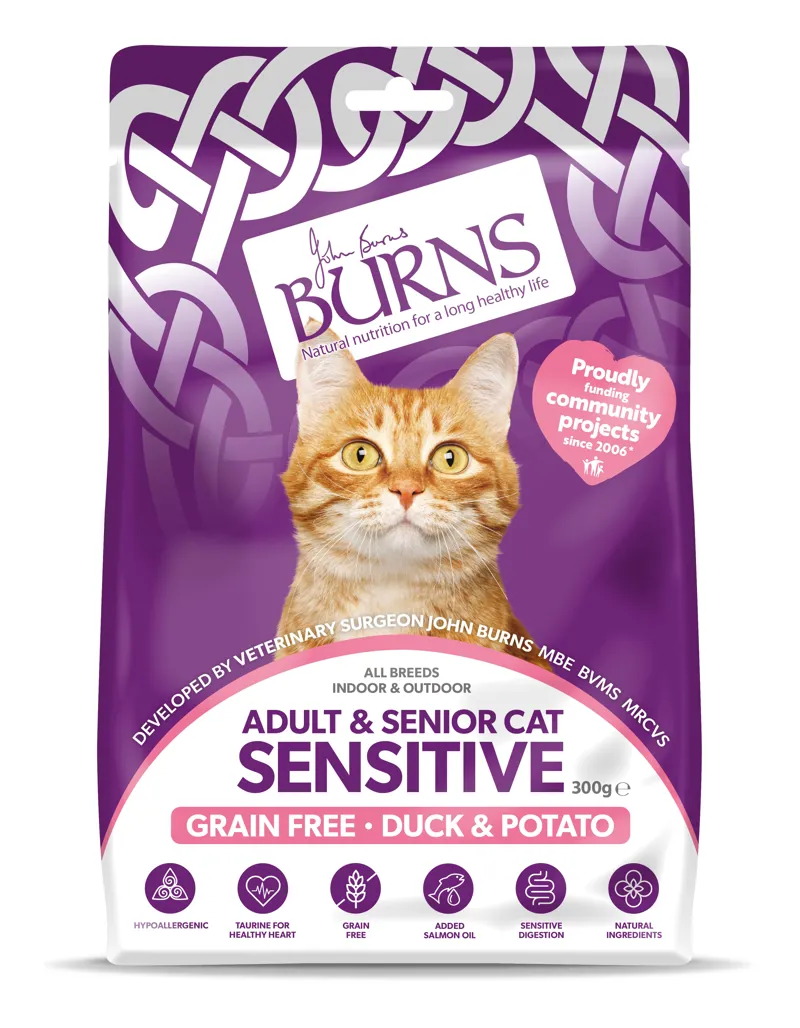 Burns Cat Sensitive GF Duck & Pot 300 g