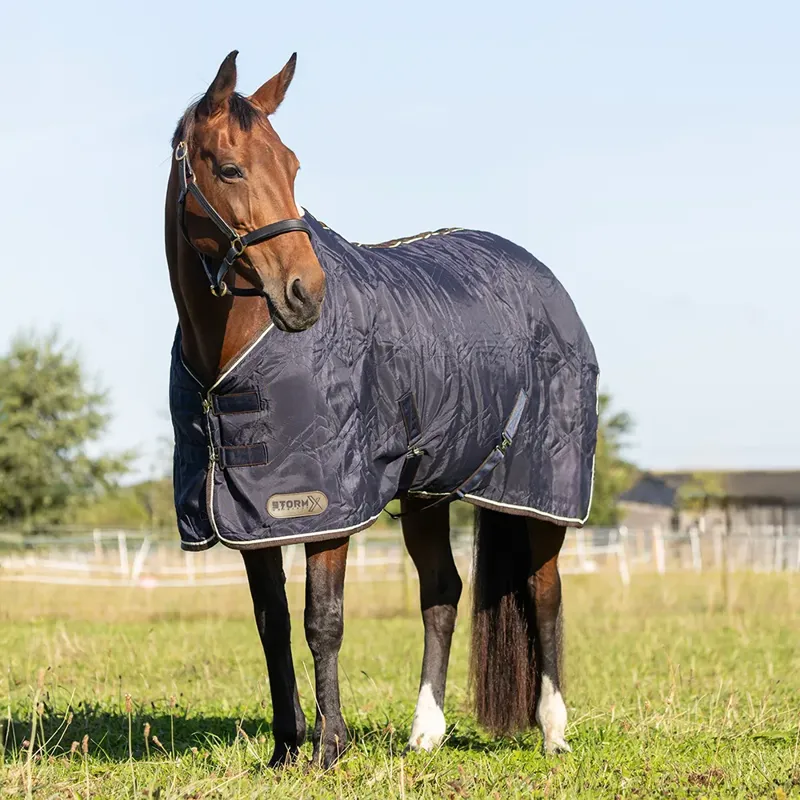 StormX Luxury Comfort Quilted Show Rug in Navy/Cream