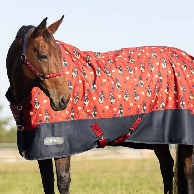 StormX Original 50 Turnout Rug All Rounder Red and Pink-1