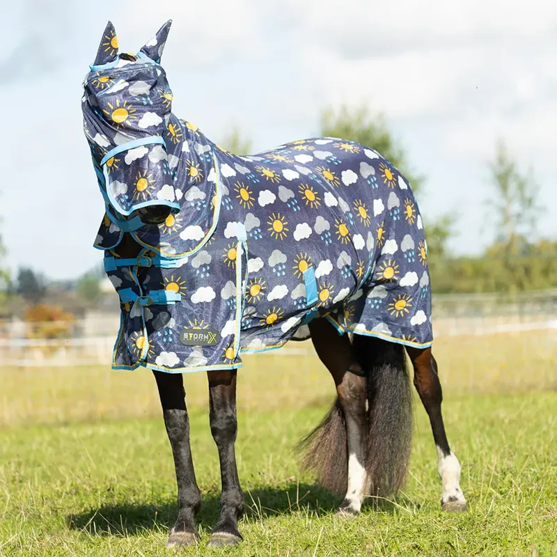 StormX Original Come Rain Or Shine Combi Fly Rug - - Navy/Blue/Yellow