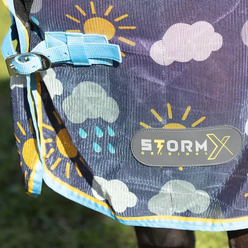 StormX Original Come Rain Or Shine Combi Fly Rug - - Navy/Blue/Yellow-3