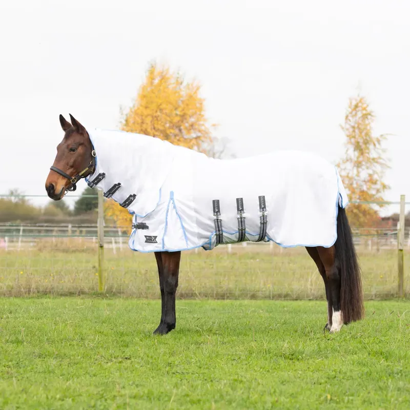 StormX Empra Gladiator UV Combi Fly Rug in White/Light Blue