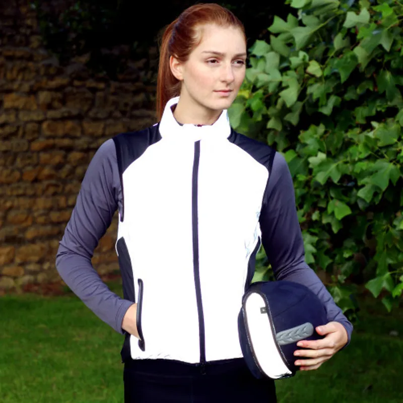 Hy Equestrian Silva Flash Reflective Gilet in Reflective Silver