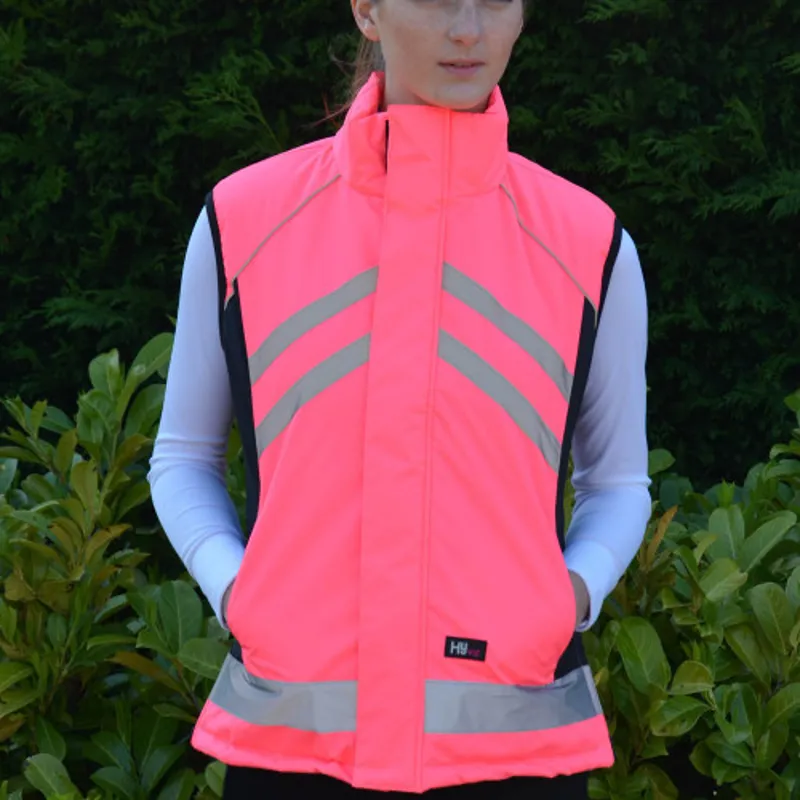 Hy Viz Padded Ladies Gilet in Pink-3