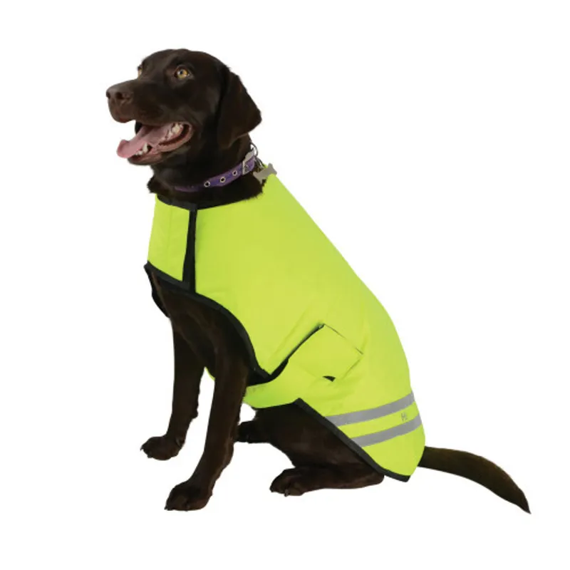 Hy Viz Reflector Waterproof Dog Coat in Yellow