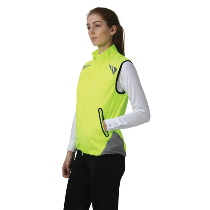 Hy Equestrian Reflector Gilet in Yellow-2