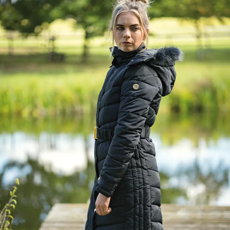Coldstream Branxton Long Quilted Coat in Black-4