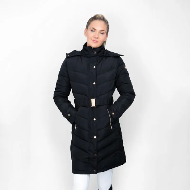 Coldstream Branxton Long Quilted Coat in Black-5