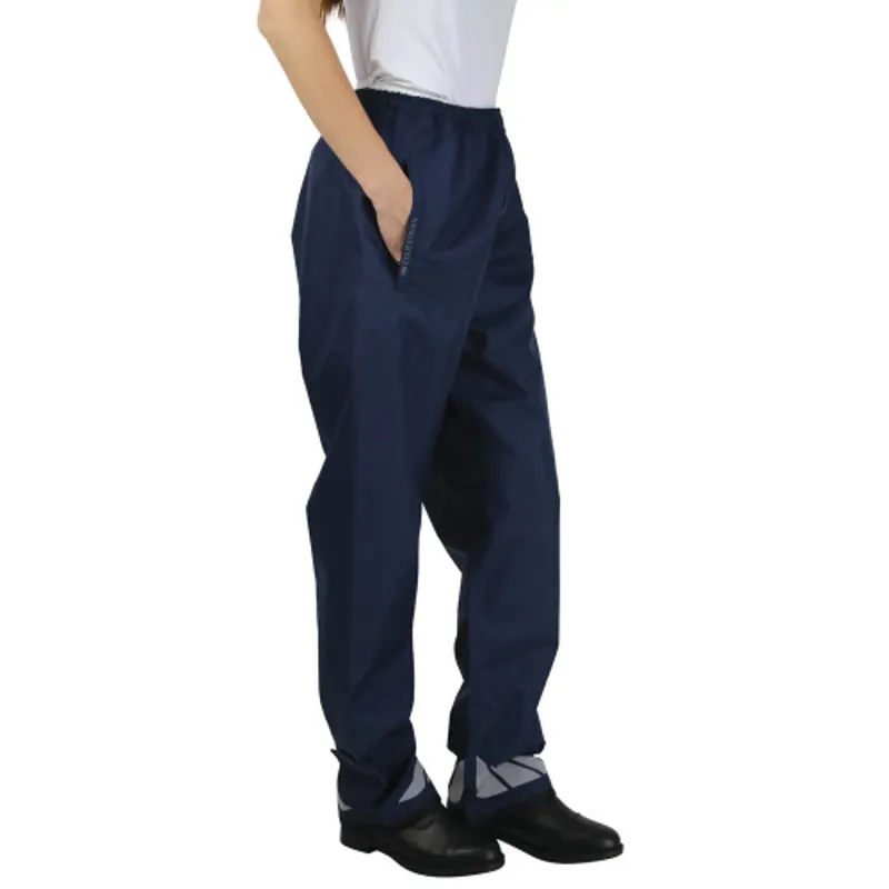 Hy Equestrian Waterproof Pull-On Over Trousers in Navy-1