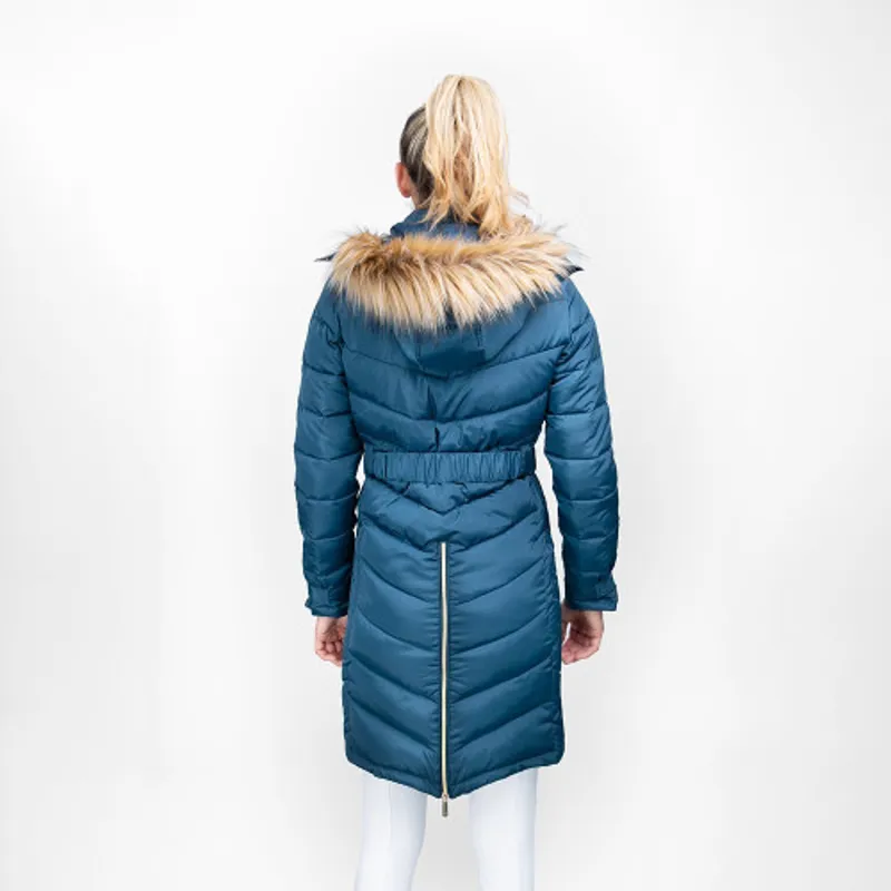 Coldstream Branxton Long Quilted Coat in Cool Slate Blue-2