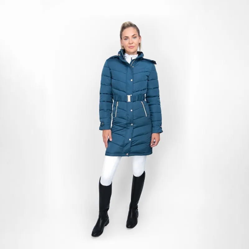 Coldstream Branxton Long Quilted Coat in Cool Slate Blue-1