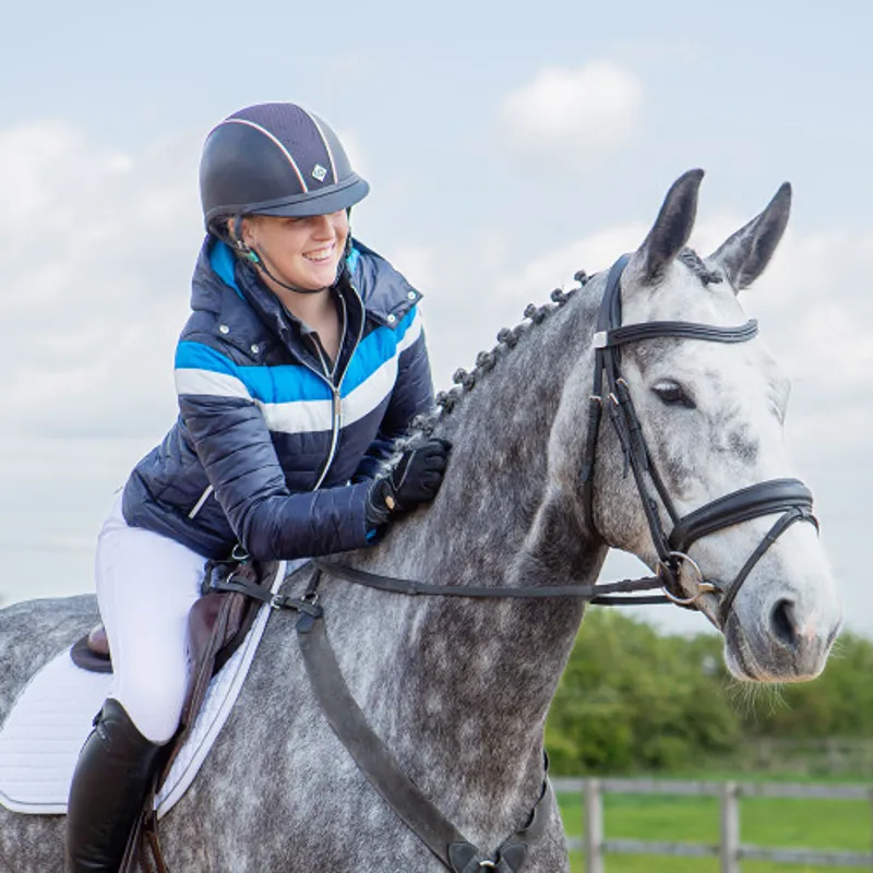 Coldstream Southdean Quilted Coat in Navy/White/Blue-4