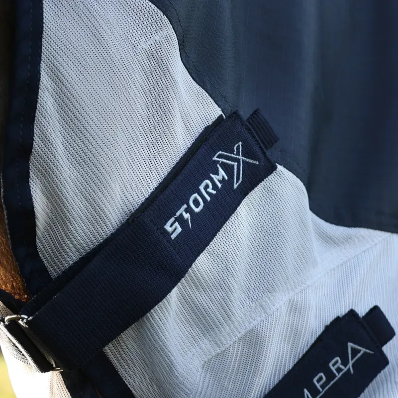 StormX Empra Aqua Shield Fly Rug - - Navy/Silver-1