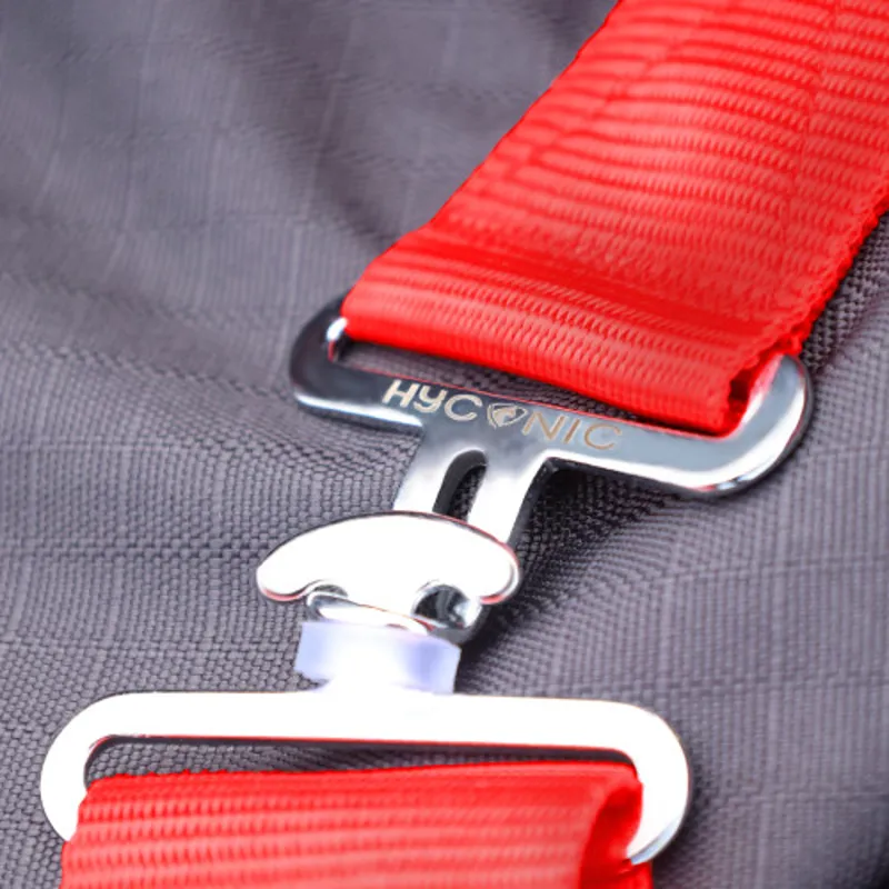 HyCONIC 200g Combi Turnout Rug - - Charcoal/Red-2