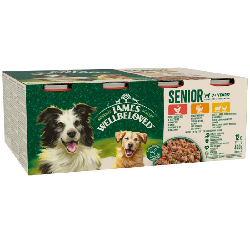 James Wellbeloved JW Dog Senior GF Mix Loaf Tin 12x400g