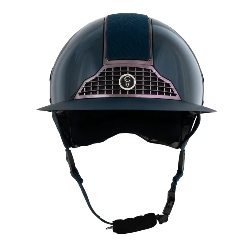 Gatehouse Oxer Peaked Riding Hat in Navy Gloss-1