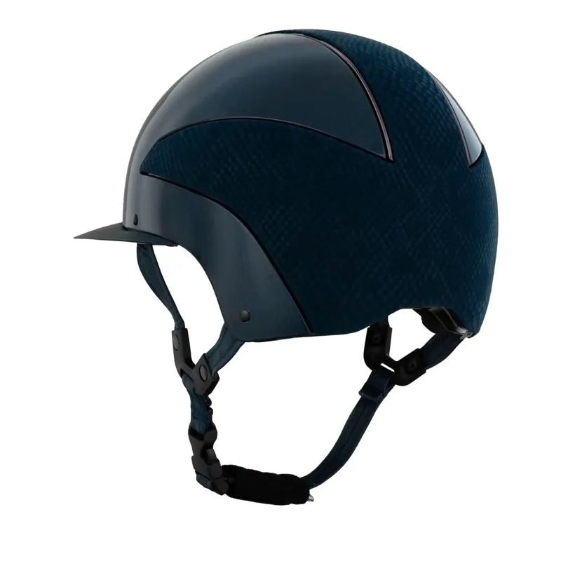 Gatehouse Oxer Peaked Riding Hat in Navy Gloss-5