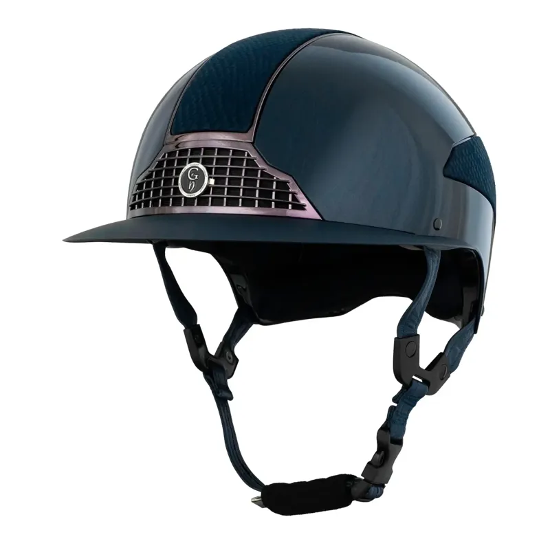 Gatehouse Oxer Peaked Riding Hat in Navy Gloss
