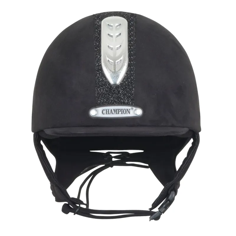 Champion Junior X-Air Plus Dazzle Riding Helmet in Black/Black-2