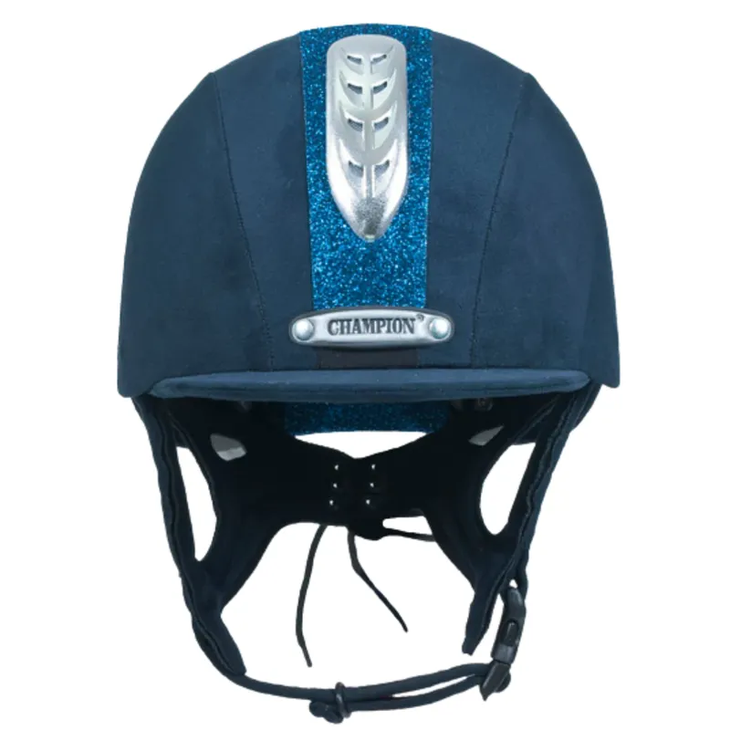 Champion Junior X-Air Plus Dazzle Riding Helmet in Navy/Navy-2