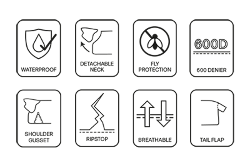 StormX Empra Aqua Shield Fly Rug - - Navy/Silver-3