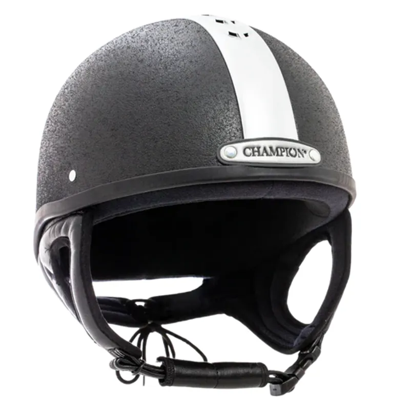Champion Ventair Deluxe Skull Riding Helmet in Black/Silver-2
