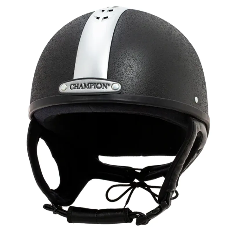 Champion Ventair Deluxe Skull Riding Helmet in Black/Silver-1