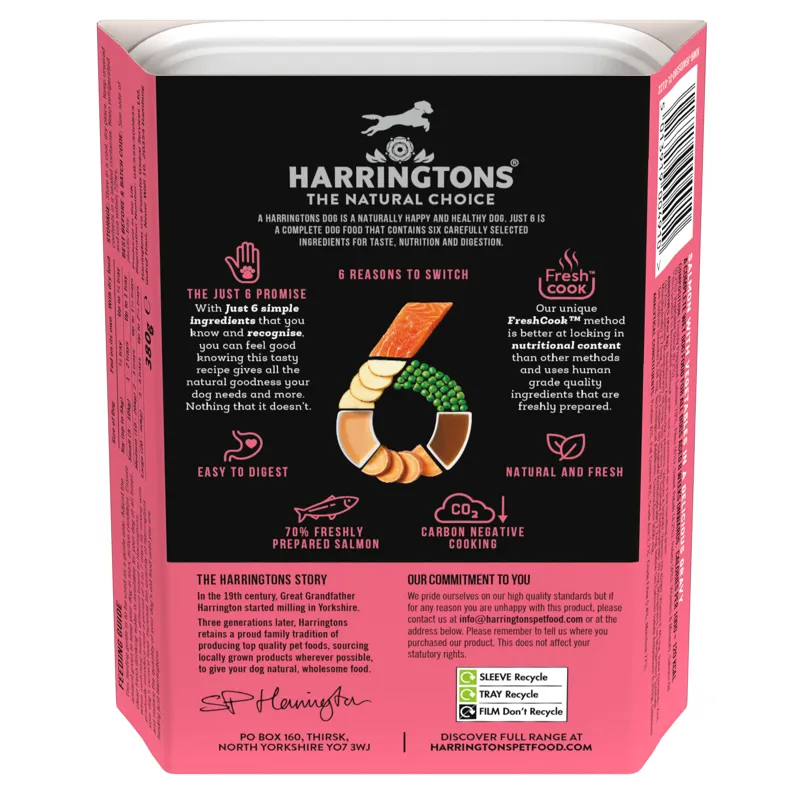 Harringtons Dog Just 6 Wet Salmon Box of 8x380g-2