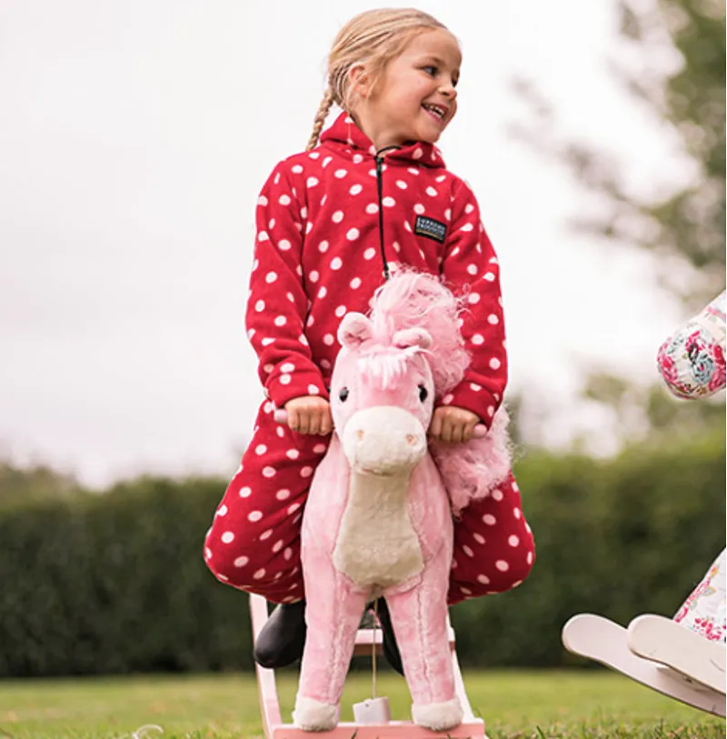 Supreme Products Child's Dotty Fleece Onesie in Rosette Red