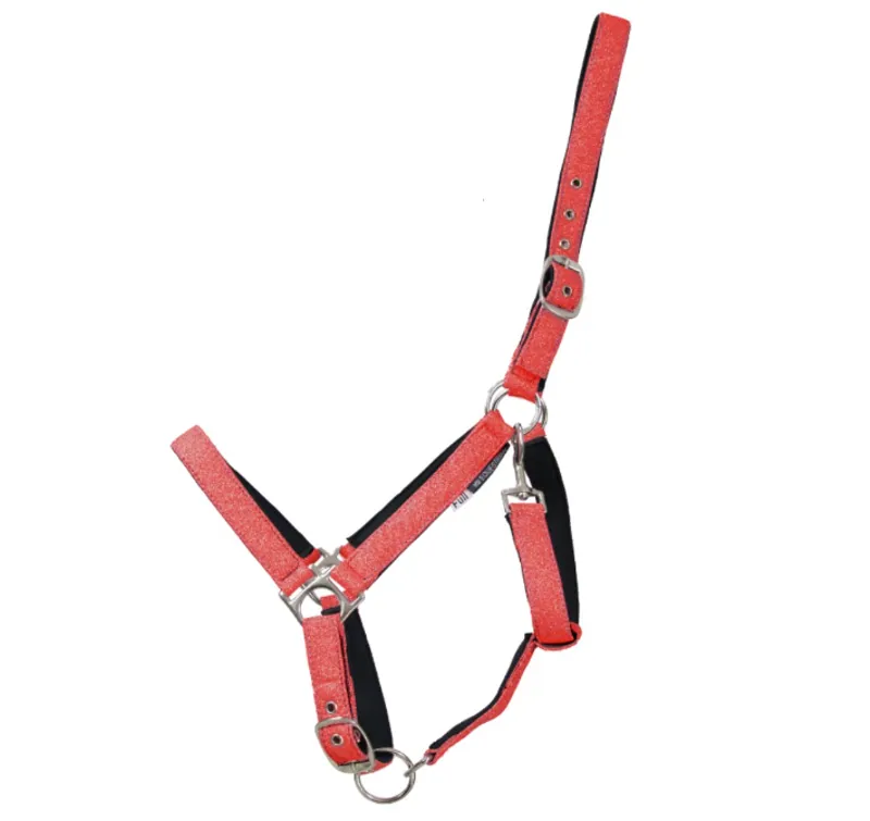 Hy Equestrian Glitzy Headcollar in Red