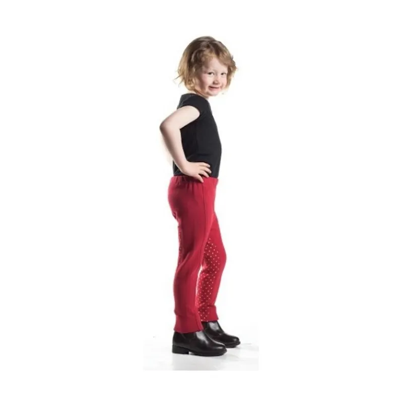 Hy Performance Dotty Tots Jodhpurs in Red/Champagne