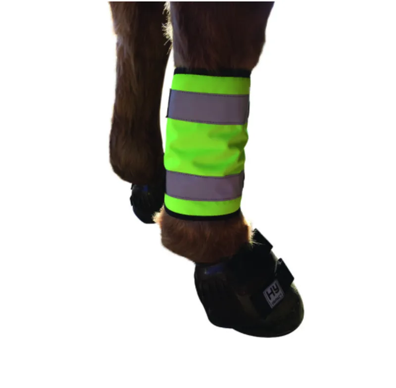 Hy Viz Reflector Horse Leg Wraps in Yellow
