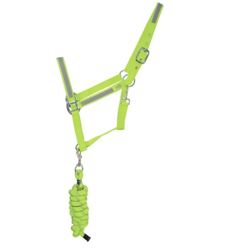 Hy Viz Reflector Head Collar and Lead Rope in Yellow
